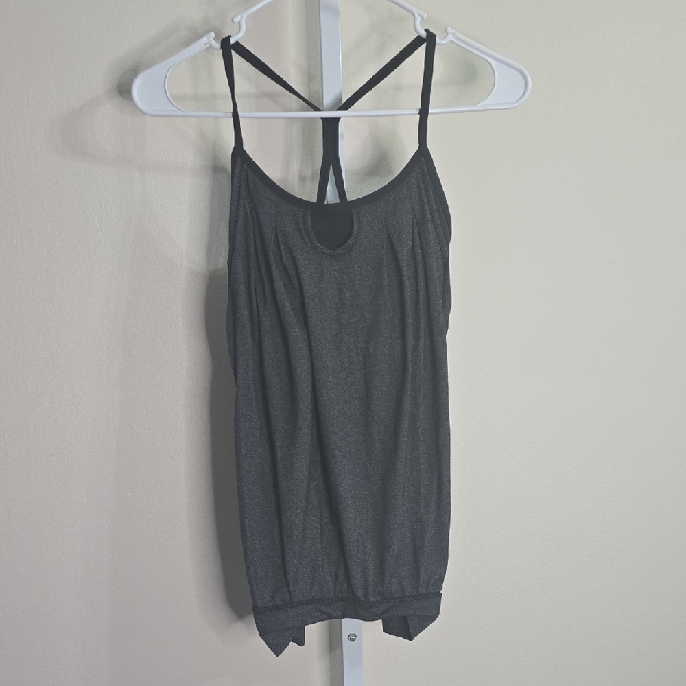 Ladies Lululemon Heather Gray 2 In 1 ‎ Athletic Tank Top
